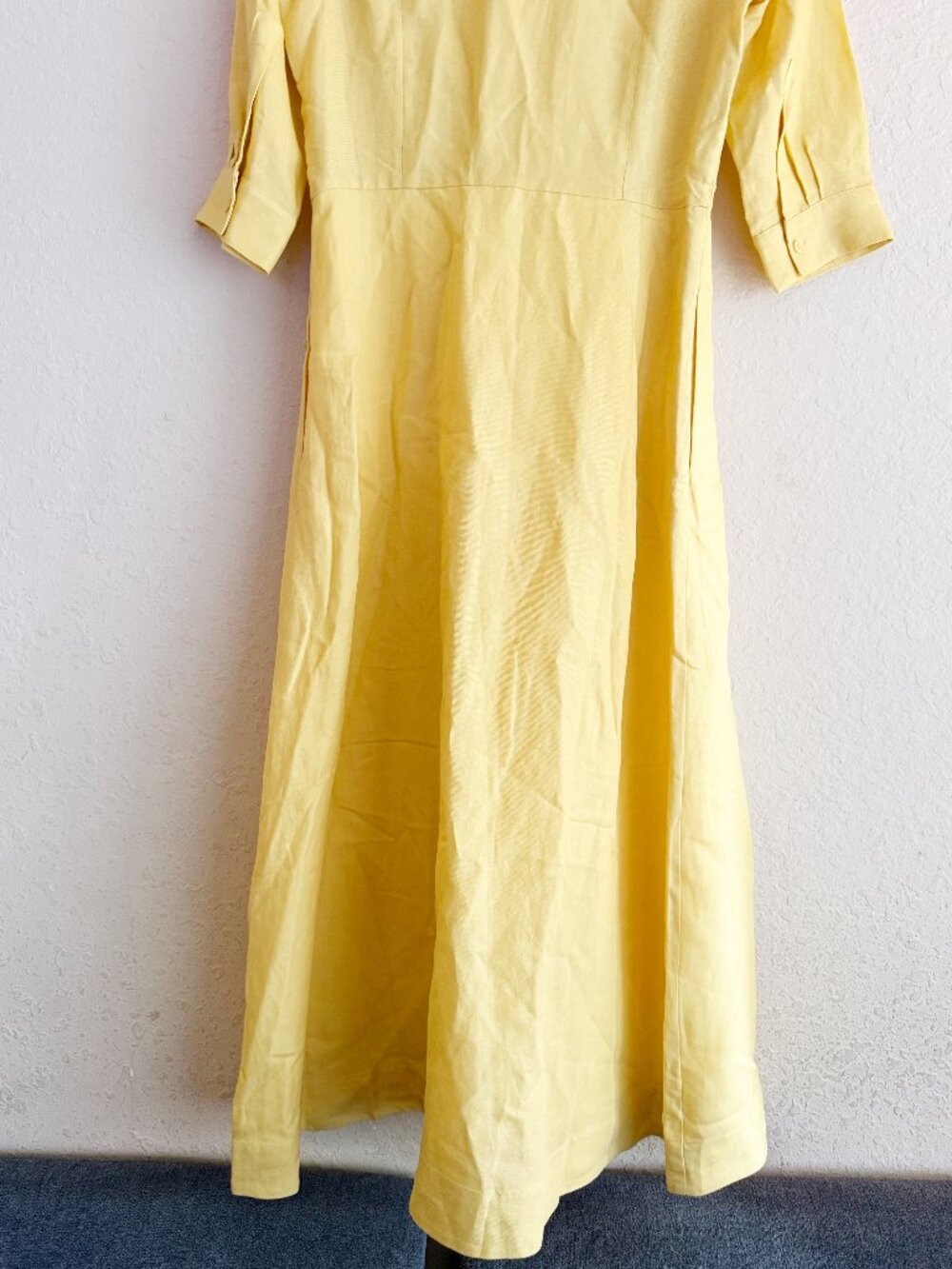 Favorite Daughter The Becky Dress Golden Yellow Linen Blend Midi Dress Size M - Picture 8 of 8